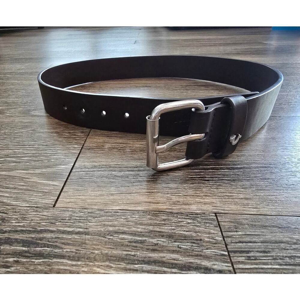 True Religion Brown Leather Belt Size 32 | Casual Designer Brand Jeans Accessory